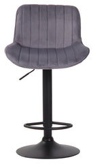 2er Set Barhocker Lentini Samt schwarz - dunkelgrau