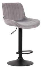 2er Set Barhocker Lentini Samt schwarz - grau