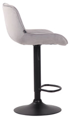 2er Set Barhocker Lentini Samt schwarz - grau