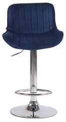 2er Set Barhocker Lentini Samt chrom - blau