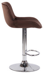 2er Set Barhocker Lentini Samt chrom - braun