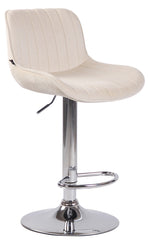 2er Set Barhocker Lentini Samt chrom - creme