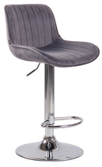 2er Set Barhocker Lentini Samt chrom - dunkelgrau
