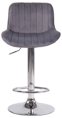 2er Set Barhocker Lentini Samt chrom - dunkelgrau