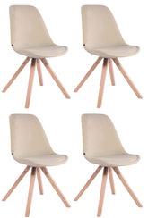 4er Set St�hle Toulouse Samt Square natura - creme