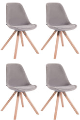 4er Set St�hle Toulouse Samt Square natura - grau