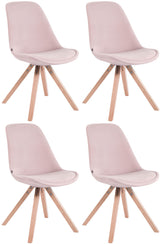 4er Set St�hle Toulouse Samt Square natura - pink