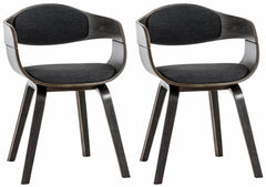 2er Set Stühle Kingston Stoff - grau/dunkelgrau