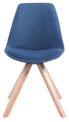 4er Set Besucherstuhl Toulouse Stoff Square Natura - blau