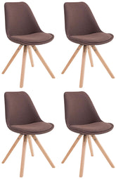 4er Set Besucherstuhl Toulouse Stoff Square Natura - braun
