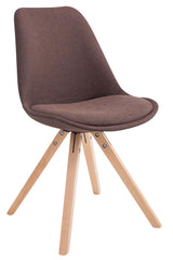 4er Set Besucherstuhl Toulouse Stoff Square Natura - braun
