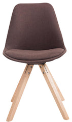 4er Set Besucherstuhl Toulouse Stoff Square Natura - braun