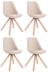 4er Set Besucherstuhl Toulouse Stoff Square Natura - creme