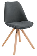 4er Set Besucherstuhl Toulouse Stoff Square Natura - dunkelgrau