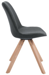 4er Set Besucherstuhl Toulouse Stoff Square Natura - dunkelgrau