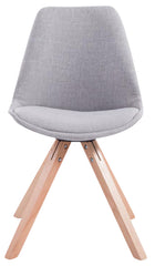4er Set Besucherstuhl Toulouse Stoff Square Natura - grau