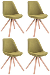 4er Set Besucherstuhl Toulouse Stoff Square Natura - gr�n