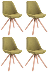 4er Set Besucherstuhl Toulouse Stoff Square Natura - gr�n