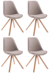 4er Set Besucherstuhl Toulouse Stoff Square Natura - taupe