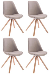 4er Set Besucherstuhl Toulouse Stoff Square Natura - taupe