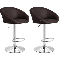 2er Set Barhocker Miami V2 Kunstleder C - braun