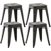4er Set Hocker Armin - schwarz-gold - InfinityMarket