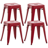4er Set Hocker Armin - rot - InfinityMarket