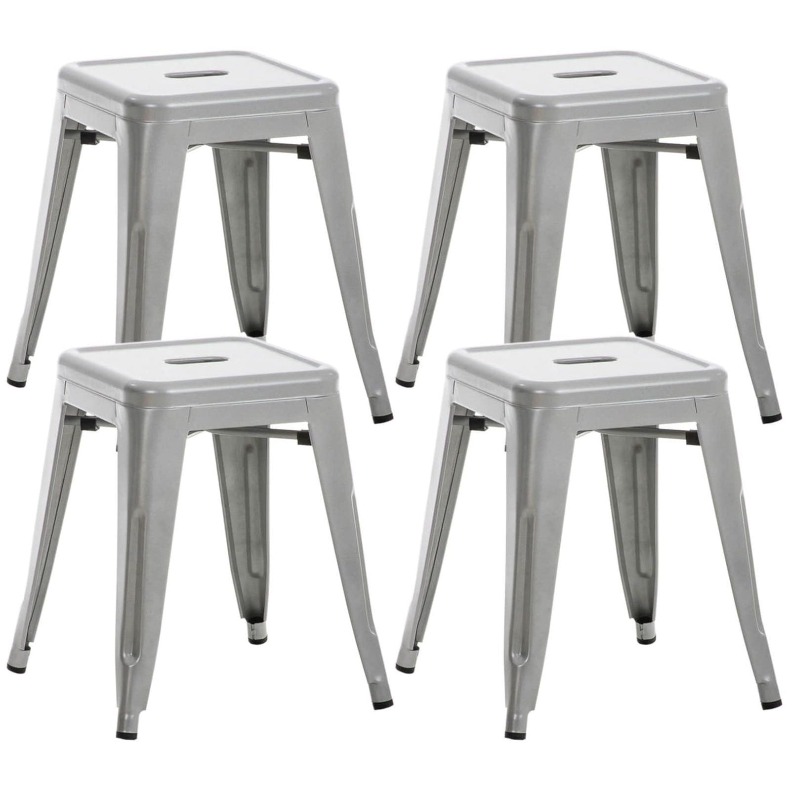 4er Set Hocker Armin - silber - InfinityMarket