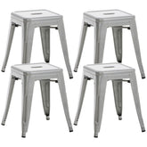 4er Set Hocker Armin - silber - InfinityMarket