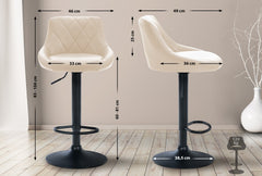 Barhocker Lazio Kunstleder schwarz - creme