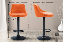Barhocker Lazio Kunstleder schwarz - orange