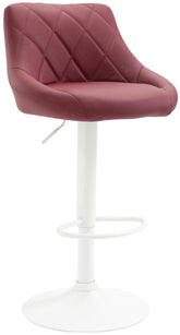 Barhocker Lazio Kunstleder wei� - bordeauxrot