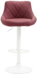 Barhocker Lazio Kunstleder wei� - bordeauxrot