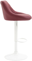 Barhocker Lazio Kunstleder wei� - bordeauxrot