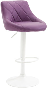 Barhocker Lazio Kunstleder wei� - lila