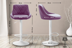 Barhocker Lazio Kunstleder wei� - lila