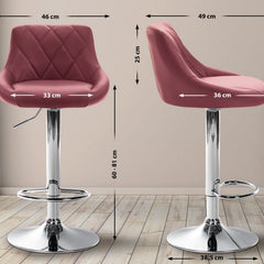 Barhocker Lazio Kunstleder chrom - bordeauxrot - InfinityMarket