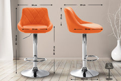 Barhocker Lazio Kunstleder chrom - orange