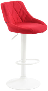Barhocker Lazio Stoff wei� - rot
