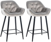 2er Set Barhocker Gibson Samt - grau by Dropshipping-Europe – Barhocker