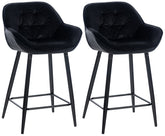 2er Set Barhocker Gibson Samt - schwarz by Dropshipping-Europe – Barhocker
