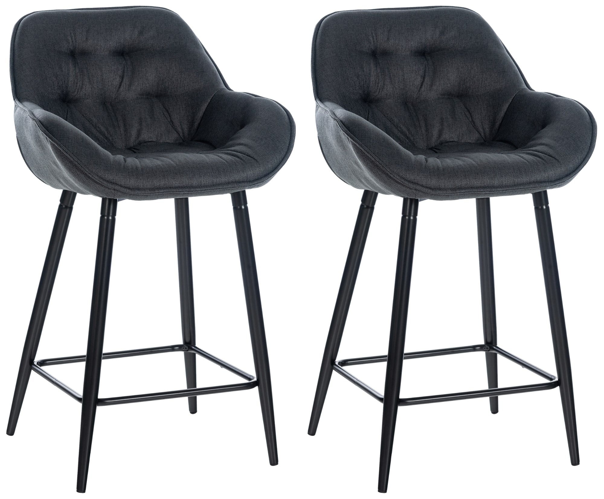 2er Set Barhocker Gibson Stoff - dunkelgrau by Dropshipping-Europe – Barhocker