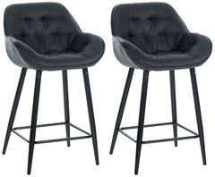 2er Set Barhocker Gibson Stoff - dunkelgrau by Dropshipping-Europe – Barhocker
