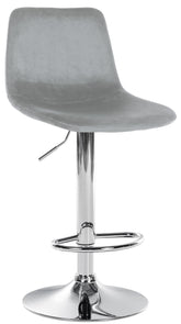 Barhocker Divo Samt Chrom - grau