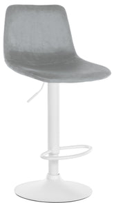 Barhocker Divo Samt Wei� - grau
