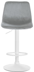 Barhocker Divo Samt Wei� - grau