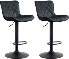 2er Set Barhocker Emma Kunstleder - schwarz
