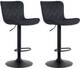 2er Set Barhocker Emma Samt - schwarz