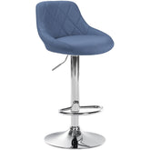Barhocker Lazio Stoff chrom - blau