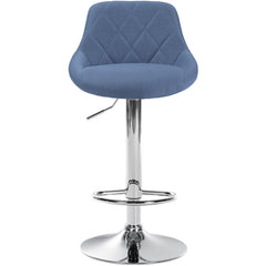 Barhocker Lazio Stoff chrom - blau